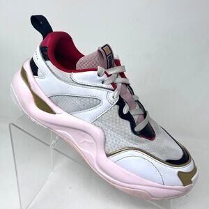 Puma Rise X Charlotte Olympia Sneakers Womens Size 8.5 Pink White Red Lace Up
